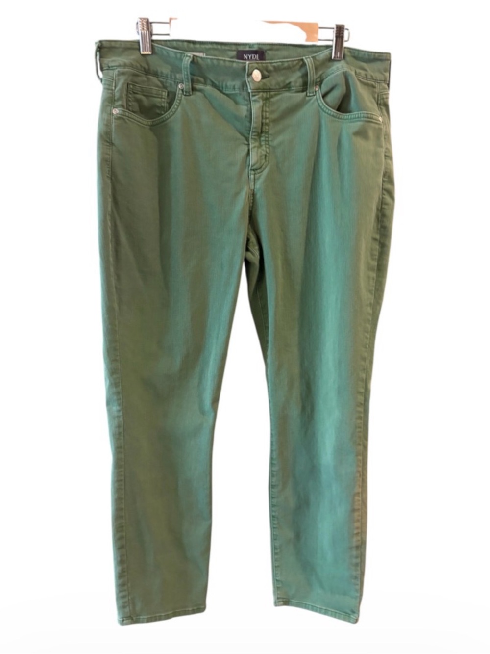 NYDJ Alina Ankle Jeans Green Size 14 Lift Tuck